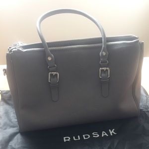 Rudsak saffiano leather grey tote